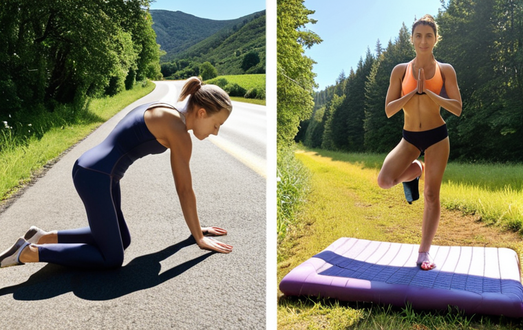 Cross-Training in Action**

*   **Prompt:** A split-screen image. On one side, a runner on a scenic trail. On the other, the same person swimming freestyle in a pool, cycling on a country road, and doing a yoga pose on a mat outdoors. Bright, energetic, healthy lifestyle.

**